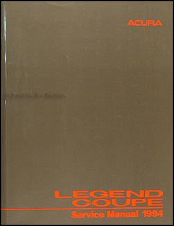 1994 Acura Legend Coupe Shop Manual Original