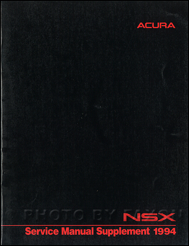 1998 Acura NSX Shop Manual Original Supplement 