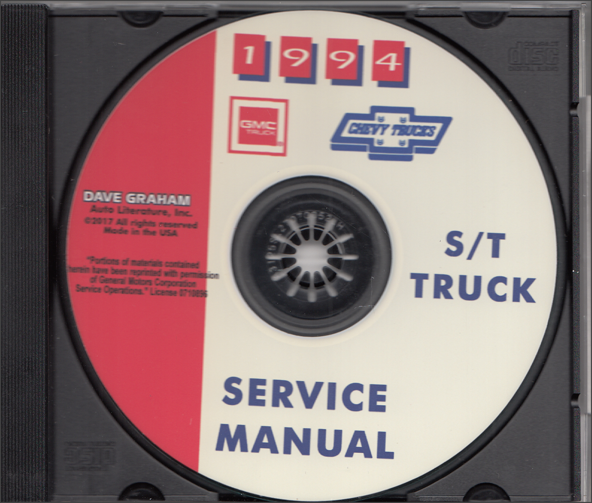 1994 S-10 Pickup Blazer Sonoma Jimmy CD-ROM Repair Shop Manual Chevy GMC Truck