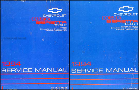 1994 Chevrolet Corsica and Beretta Shop Manual Original Set