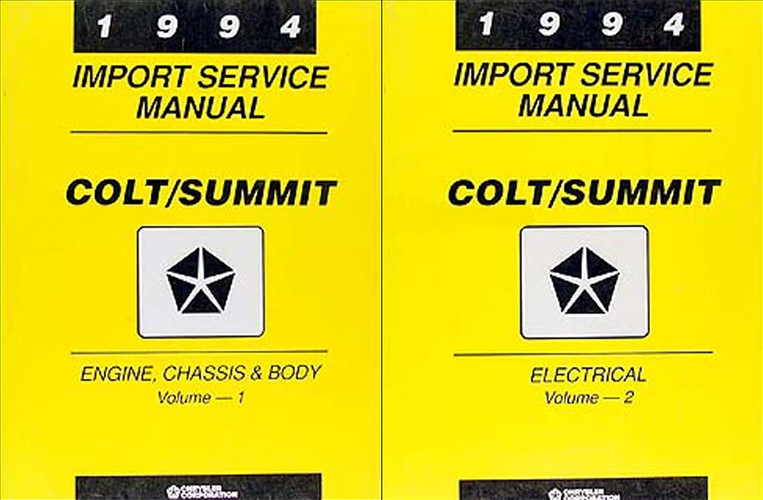 1994 Colt & Summit Shop Manual Original 2 Volume Set 