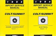 1994 Colt & Summit Shop Manual Original 2 Volume Set 