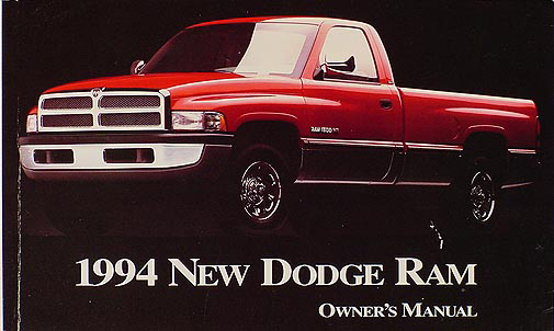 1994 Dodge Ram Pickup Truck Original Owner's Manual, Gas