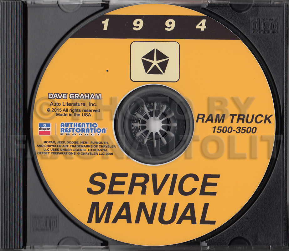 1994 Dodge Ram 1500-3500 Truck Repair Shop Manual CD