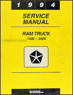 1994 Dodge Ram 1500-3500 Truck Shop Manual Original 