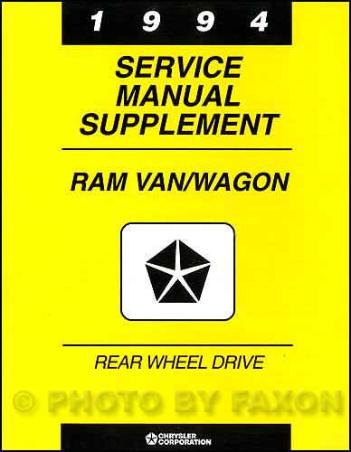 2003 Dodge Ram Van & Wagon Shop Manual Original Supplement 