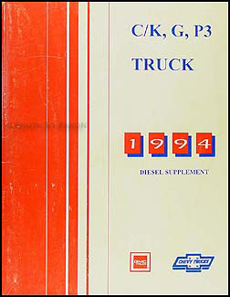 1994 Chevy GMC Diesel Supplement C/K Truck/SUV G Van Forward Control