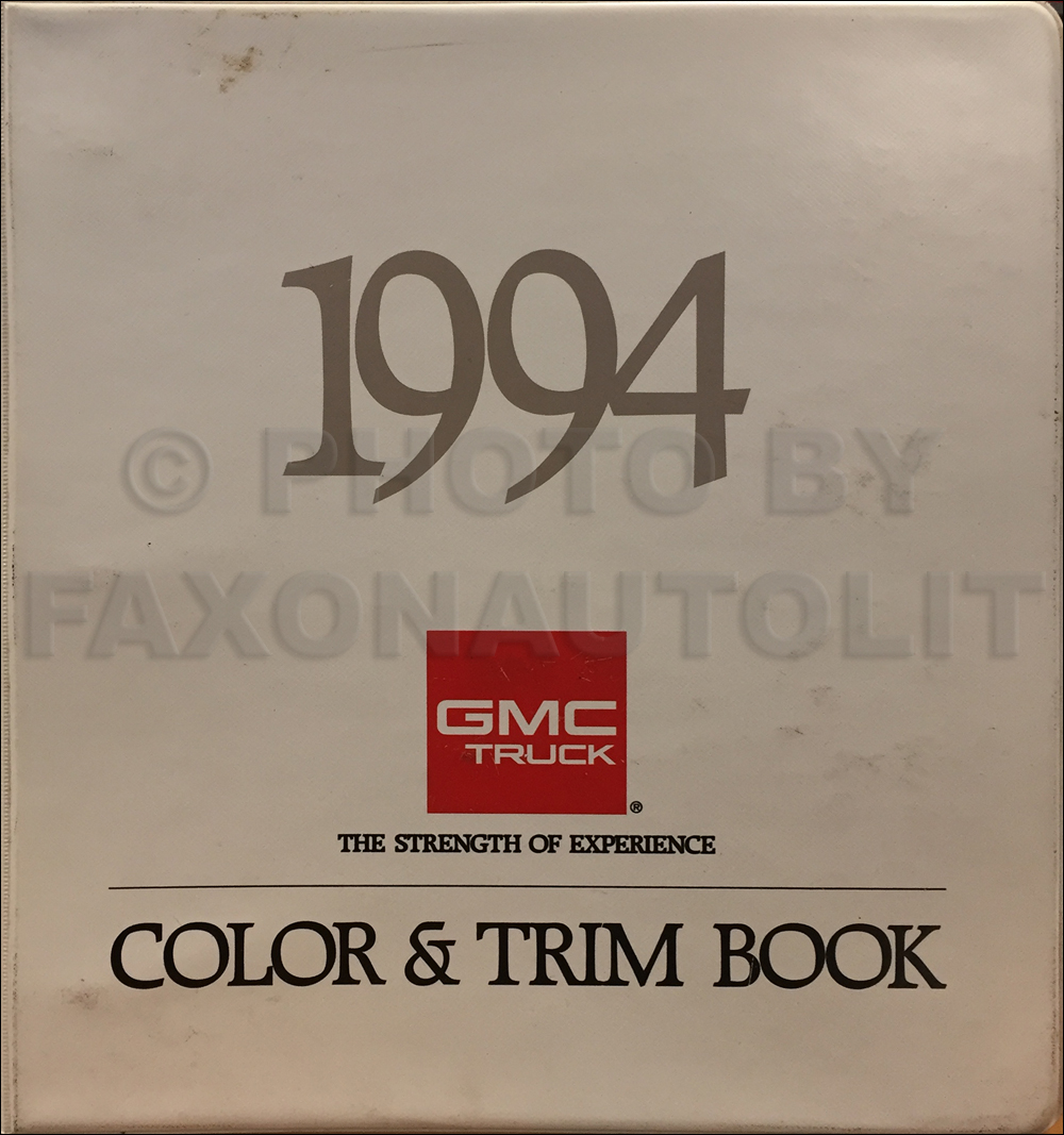 1994 GMC Color & Upholstery Dealer Album Original