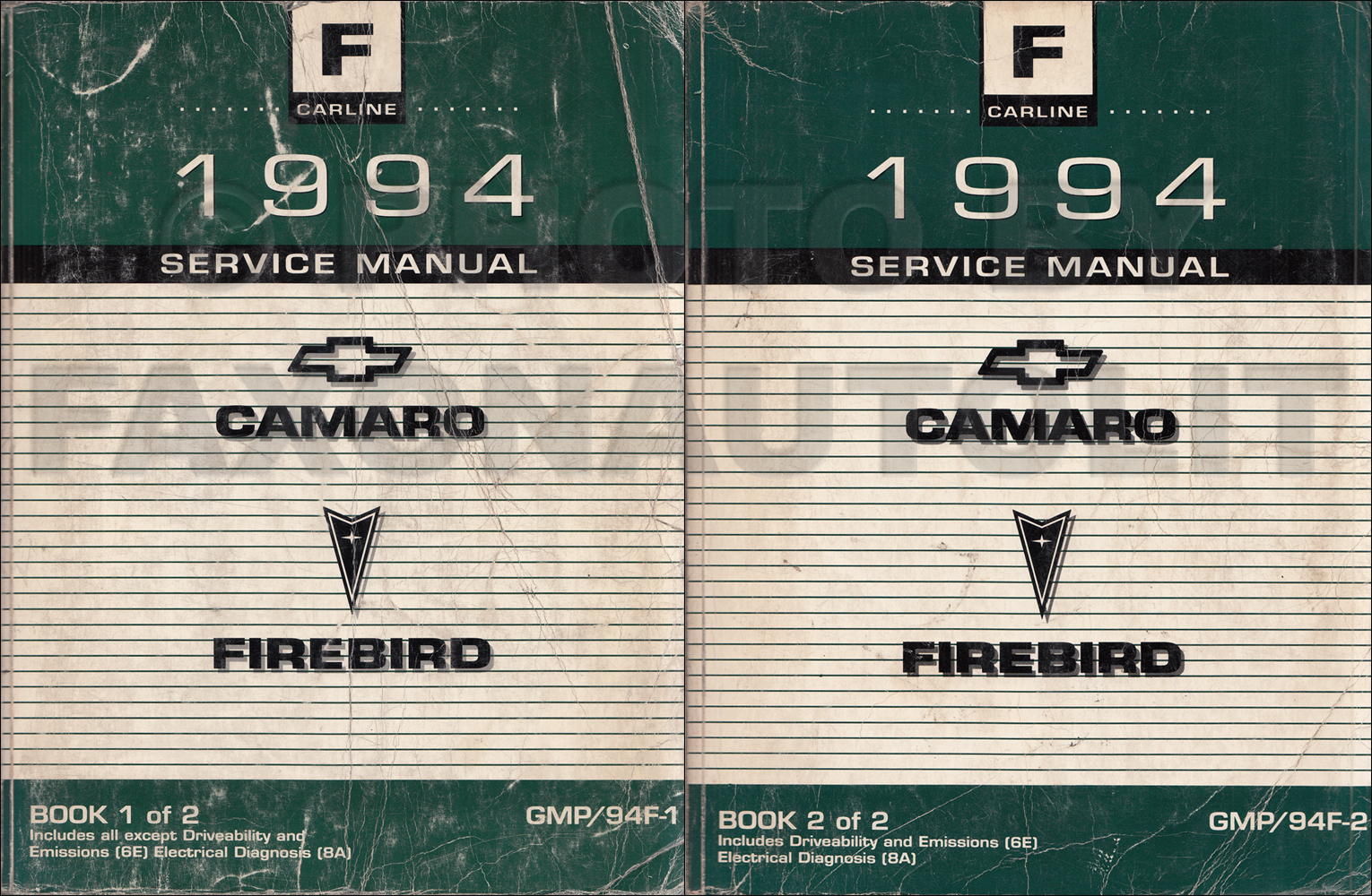 1994 Camaro, Firebird, & Trans Am Shop Manual 2 Volume Set Original 