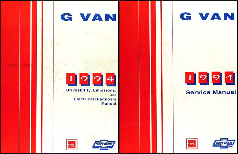 1994 Chevy Full Size G-Van GMC Vandura Rally Wagon Repair Shop Manual Set