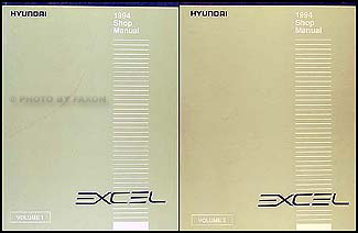 1994 Hyundai Excel Shop Manual Original 2 Volume Set