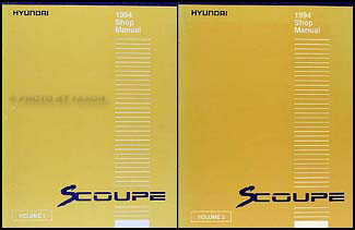 1994 Hyundai Scoupe Shop Manual Original 2 Volume Set