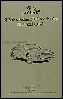 2000 Jaguar XJ8 and XJR Electrical Guide Wiring Diagram Original