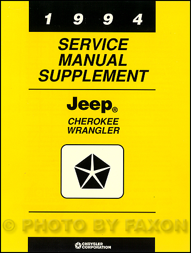 1994 Jeep Cherokee and Wrangler Air Conditioning Repair Shop Manual Supplement Original