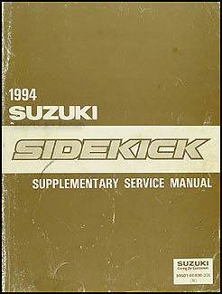 1994 Suzuki Sidekick Repair Manual Supplement Original