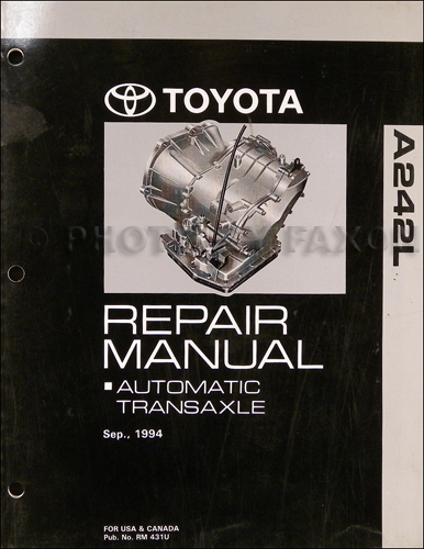1994-1999 Toyota Tercel 4 Speed Automatic Transmission Repair Shop Manual