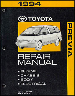 1994 Toyota Previa Van Repair Manual Original 