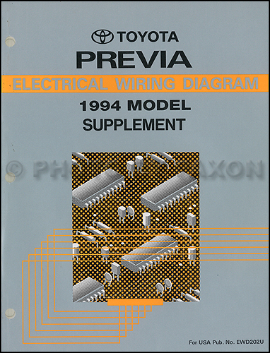 1994 Toyota Previa LE Supercharged Van Wiring Diagram Manual Original 
