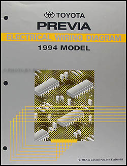 1994 Toyota Previa DX Wiring Diagram Manual Original