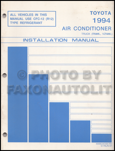 1994 Toyota Pickup Truck Air Conditioner Installation Manual Original