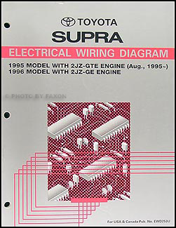 1995-1996 Toyota Supra Wiring Diagram Manual Original