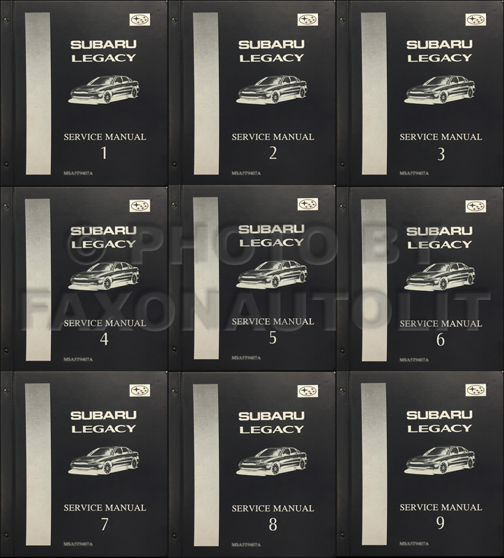 1995-1998 Subaru Legacy Repair Shop Manual 9 Volume Set Original Binders