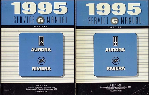 1995 Olds Aurora Buick Riviera Shop Manual Original 2 Volume Set