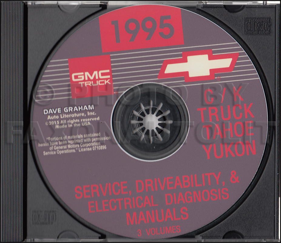 1995 Chevrolet GMC C/K Pickup Tahoe Yukon Service, Driveability, Electrical Diagnosis Manuals on CD