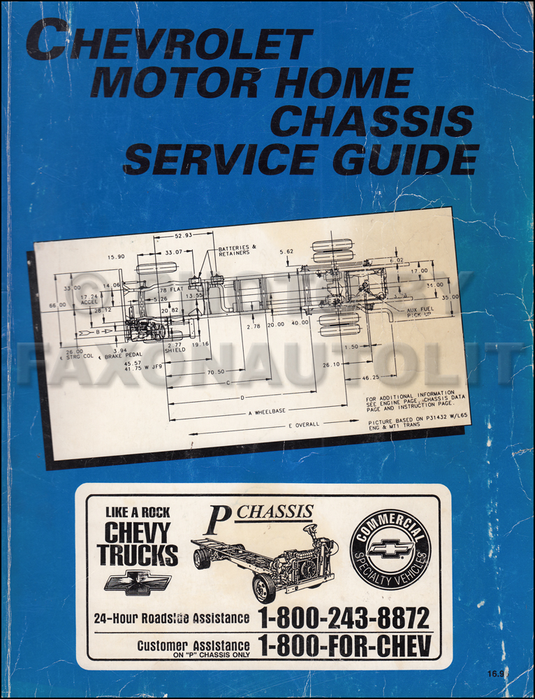 1992 Chevrolet P Motorhome & Forward Control Shop Manual Original 