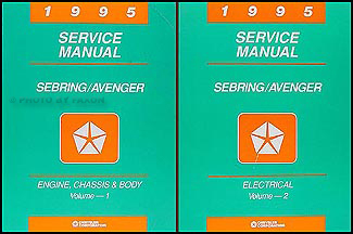 1995 Chrysler Sebring Dodge Avenger Repair Shop Manual Original 2 Volume Set 