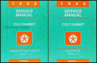 1995 Colt & Summit Shop Manual Original 2 Volume Set