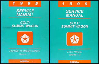 1995 Colt & Summit Wagon Shop Manual Original 2 Volume Set 