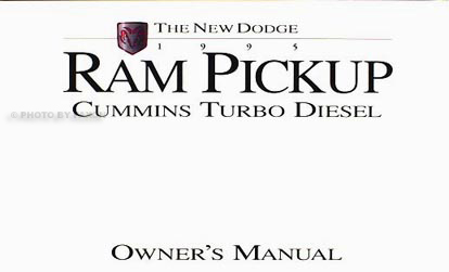 1995 Dodge Ram Cummins Turbo Diesel Pickup Truck Original Owner Manual