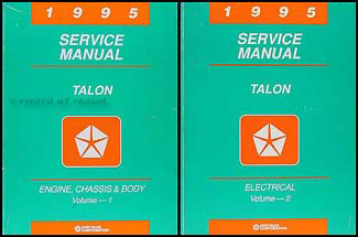 1995 Eagle Talon Shop Manual Original 2 Volume Set 