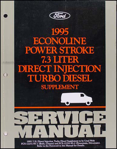 1995 Ford Econoline 7.3L DI Turbo Diesel Repair Shop Manual Original
