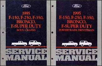 1995 Ford Pickup Truck Repair Shop Manual Original Set F150 F250 F350 Super Duty Bronco