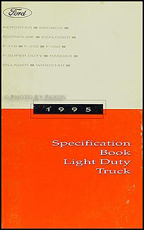 1995 Ford Truck SUV and Van Service Specifications Book Original