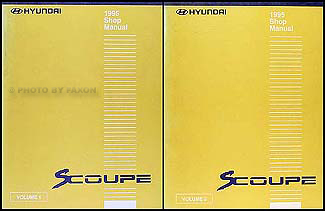 1995 Hyundai Scoupe Shop Manual Original 2 Volume Set 