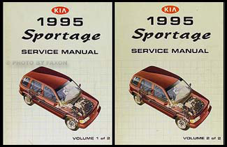 1995 Kia Sportage Repair Manual 2 Volume Set Original 
