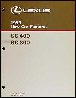 1995 Lexus SC 400 300 Features Manual Original
