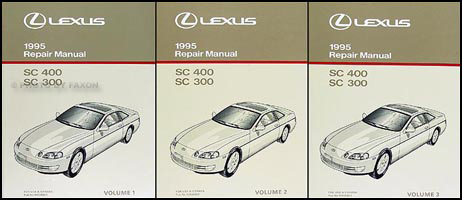 1995 Lexus SC 300 400 Repair Shop Manual Original 3 Volume Set SC300 SC400