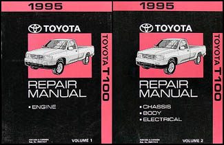1995 Toyota T100 Repair Manual Original 2 Volume Set 