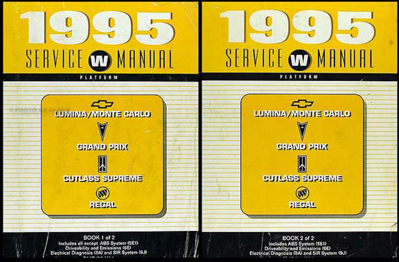 1995 Repair Shop Manual Lumina Monte Carlo Grand Prix Cutlass Supreme Regal