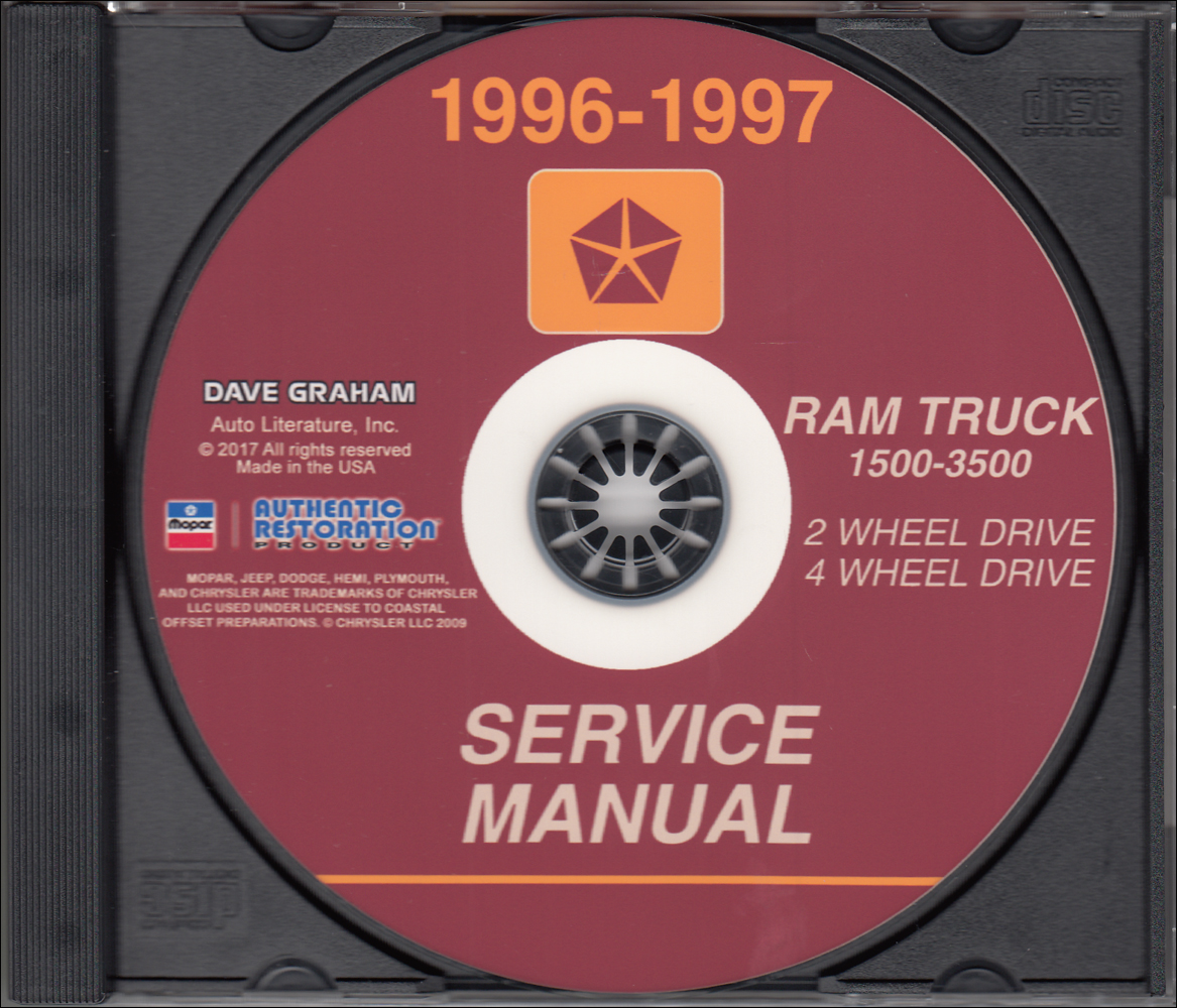 1996-1997 Dodge Ram 1500-3500 Truck Repair Shop Manual CD
