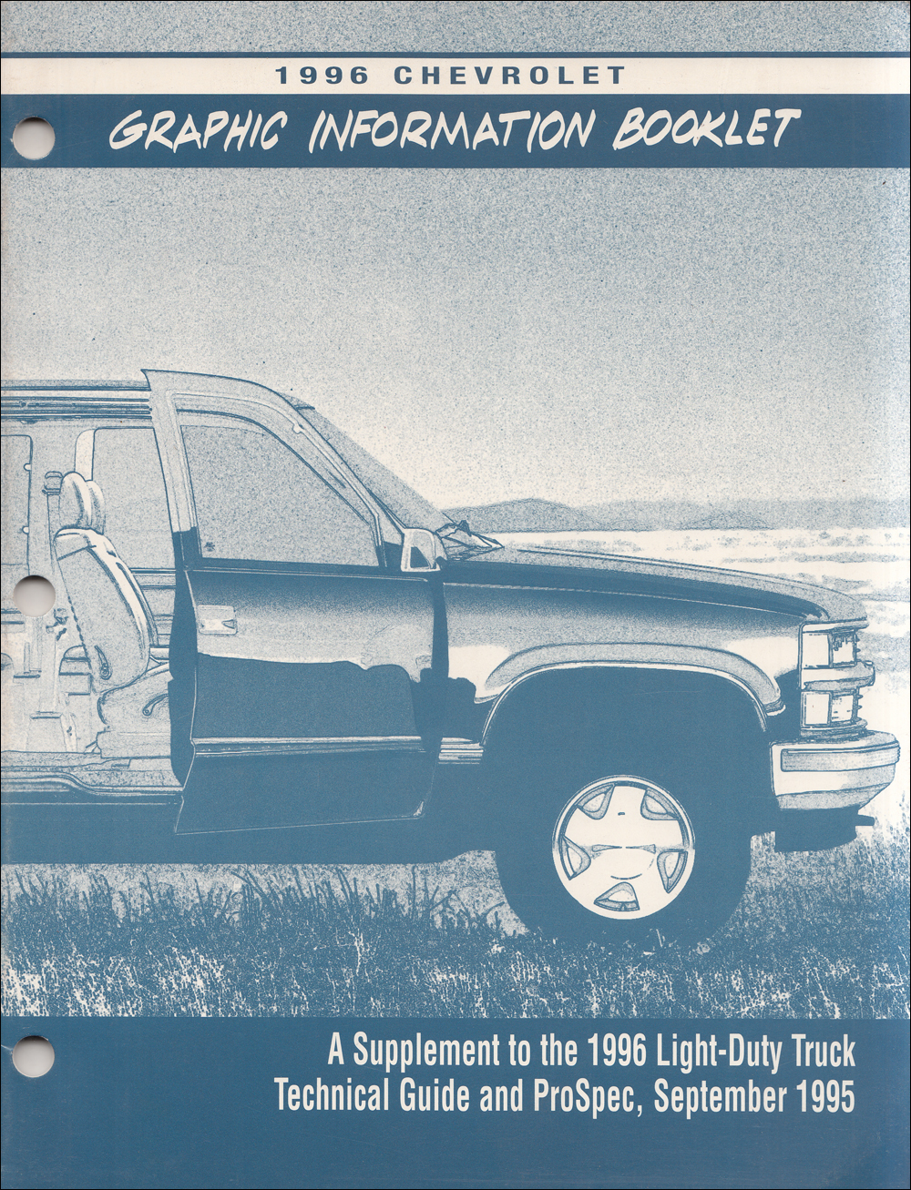 1996 Chevrolet Light Truck Graphic Color Booklet Original Supplement