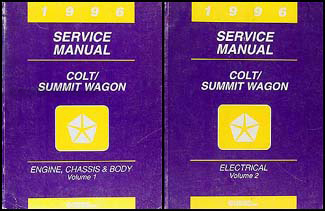 1996 Colt & Summit Wagon Shop Manual Original 2 Volume Set 