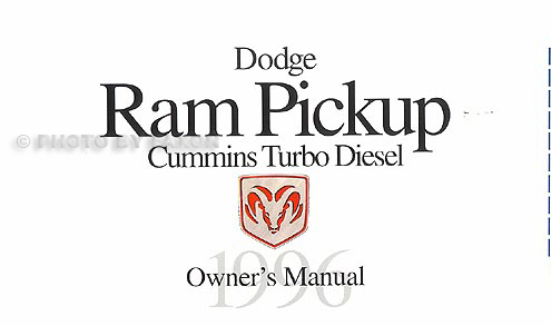 1996 Dodge Ram Cummins Turbo Diesel Pickup Truck Original Owner Manual