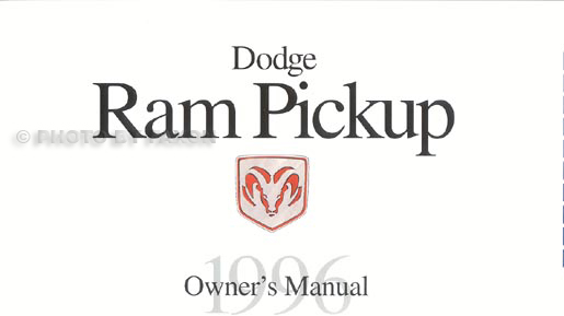 1996 Dodge Ram Pickup Truck Original Owner's Manual Gasoline models