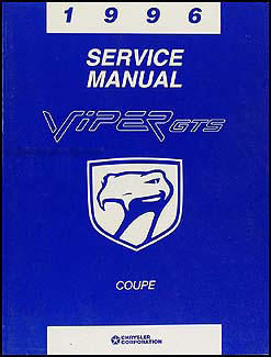 1996 Viper GTS Repair Manual Original 