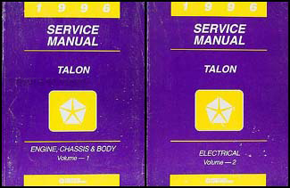 1996 Eagle Talon Shop Manual Original 2 Volume Set 